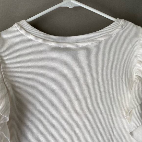Zara sz L ruffle sleeve ribbed crop tank top NWT - Picture 8 of 9